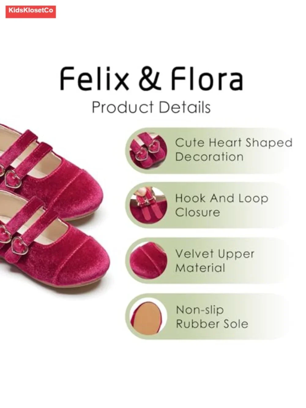 Toddler Girls Mary Jane Flats Velvet Dress Shoes